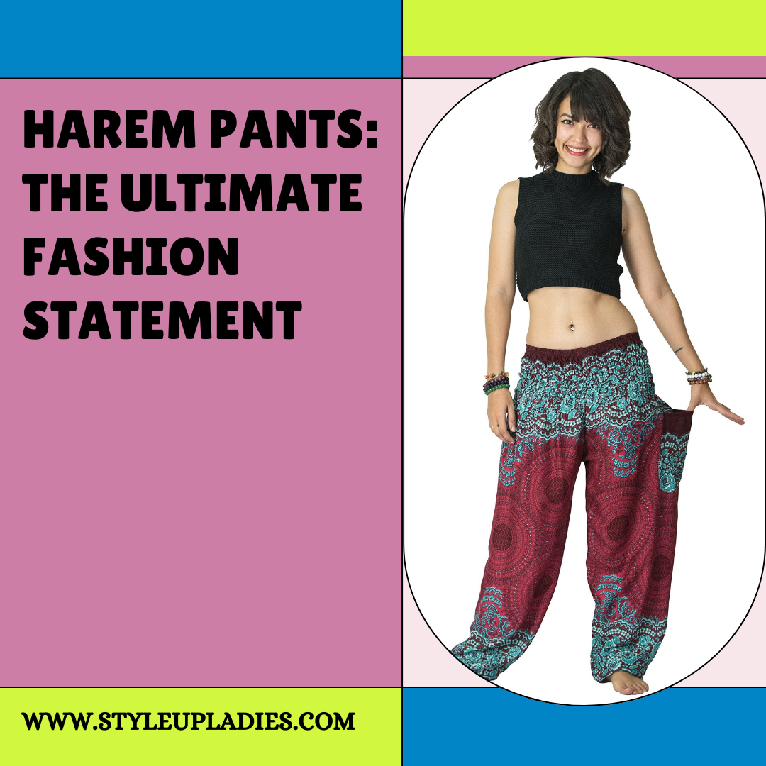 Aspiga Ladies Sustainable Harem Trousers | Tile Print Turquoise