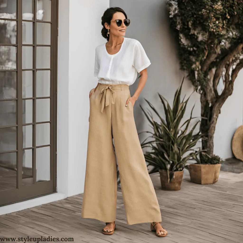 Styling linen pants for a casual look