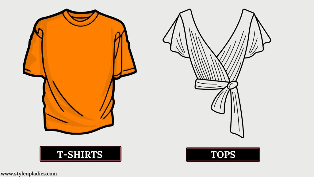 Orange T-shirt and top is everyday types of casual clothing
