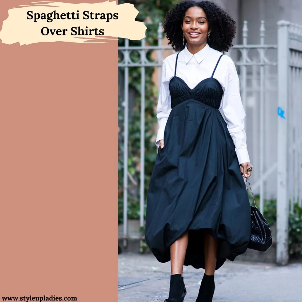 Spaghetti Straps Over Shirts: A Unique Layering Trend