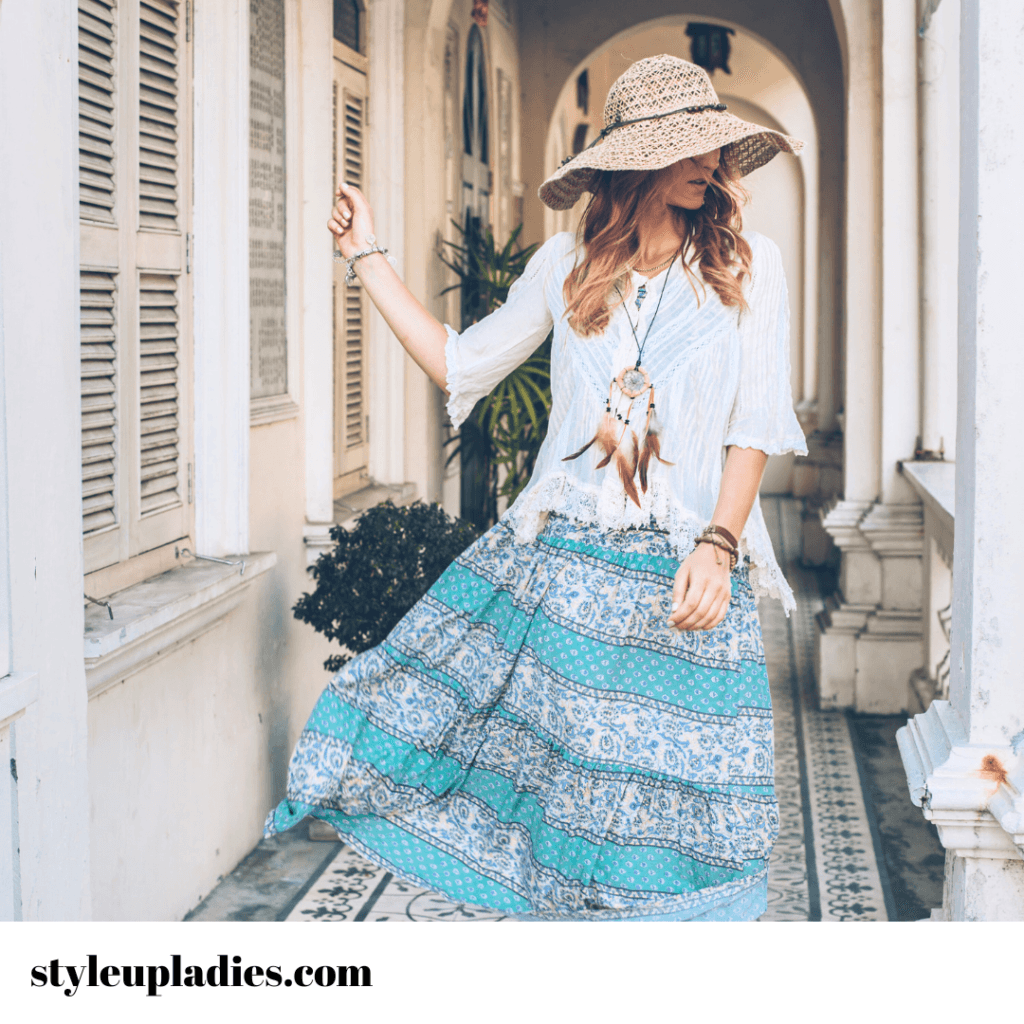 When you put an outfit together with stripped top and floral maxi skirt