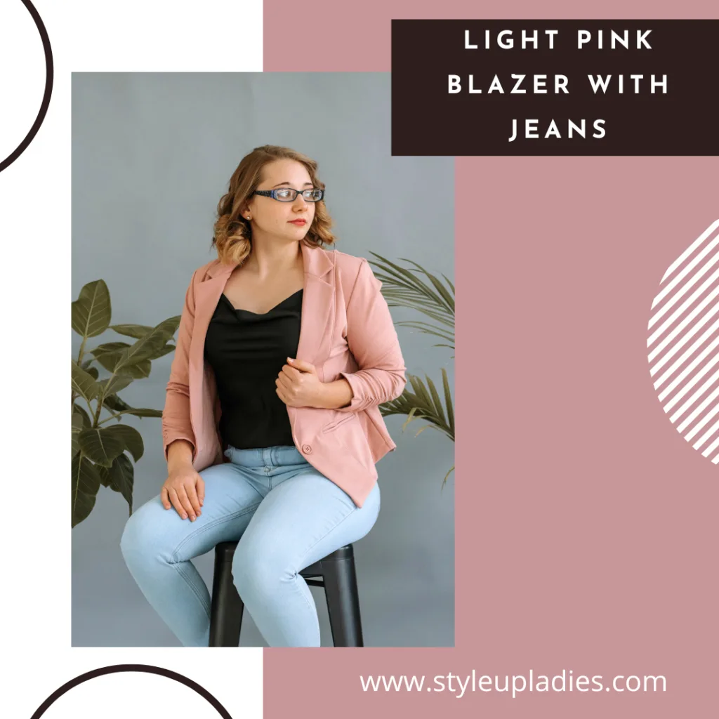 Light pink blazer with jeans