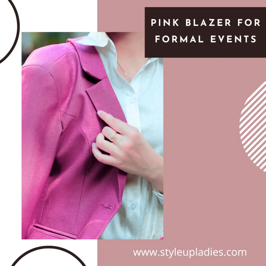 Pink blazer for formal events