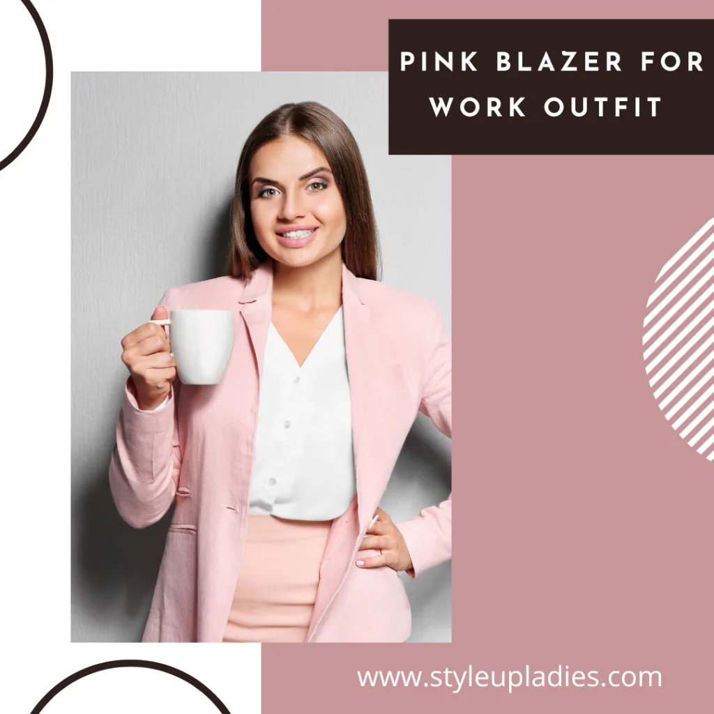 How to style a pink blazer for work outfit
