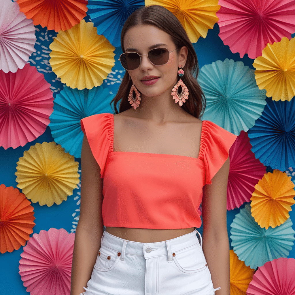 accessorize with denim shorts