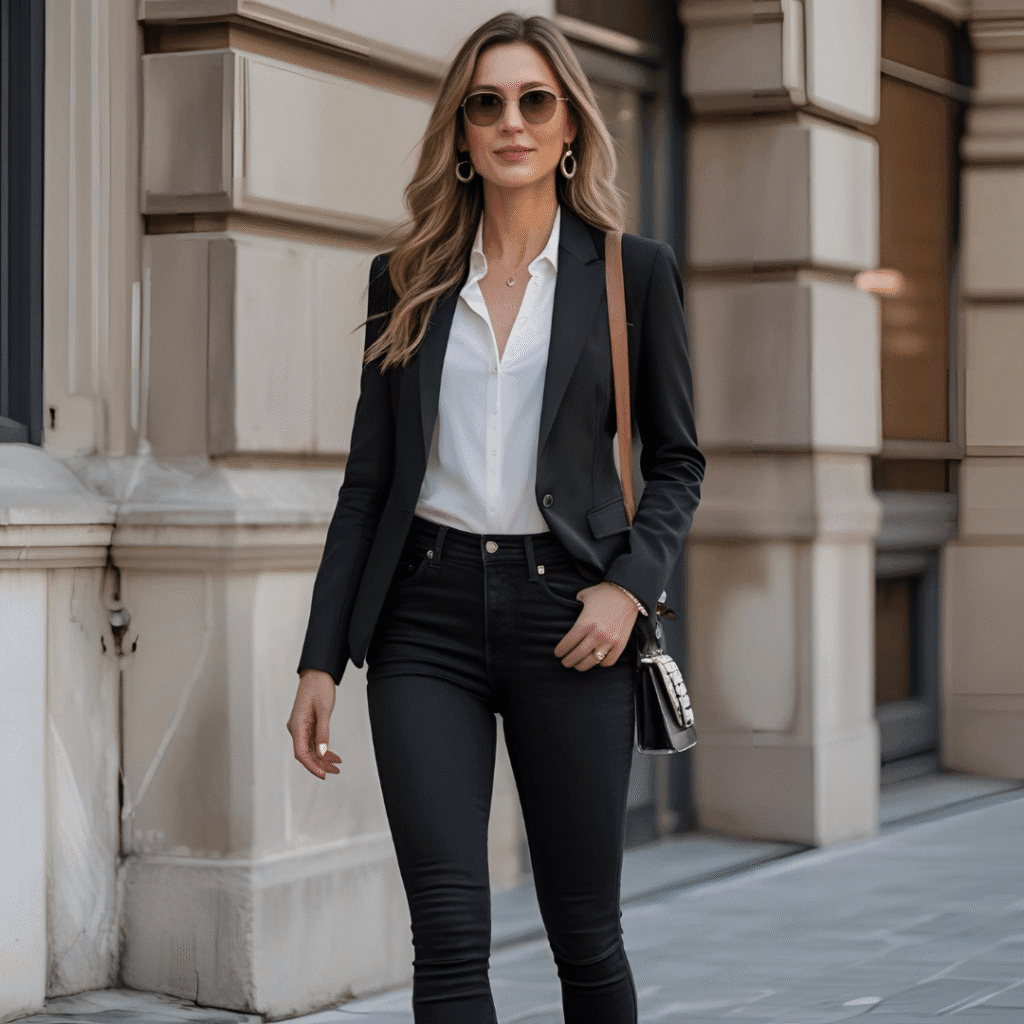 How to style skinny jeans for work?
