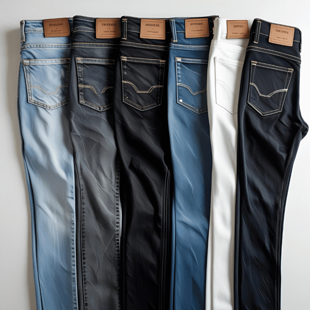 Style straight leg jeans with different colors