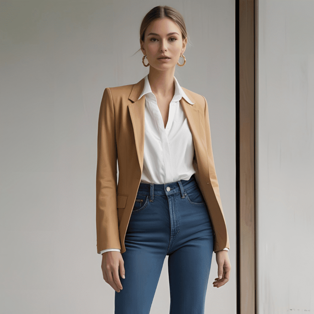 Style straight leg jeans in a structured business look