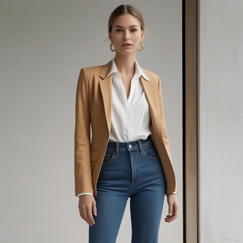 Style straight leg jeans in a structured business look