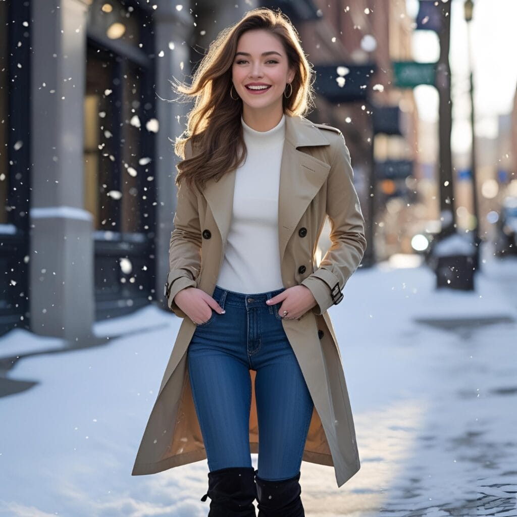how to style skinny jeans in winter