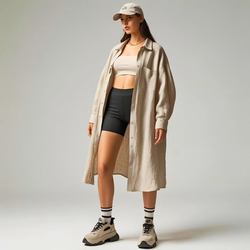 How to Style Oversized Shirt with Shorts