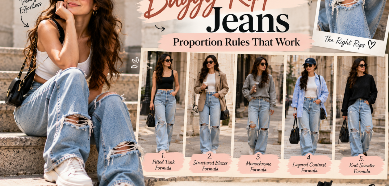 Baggy ripped jeans